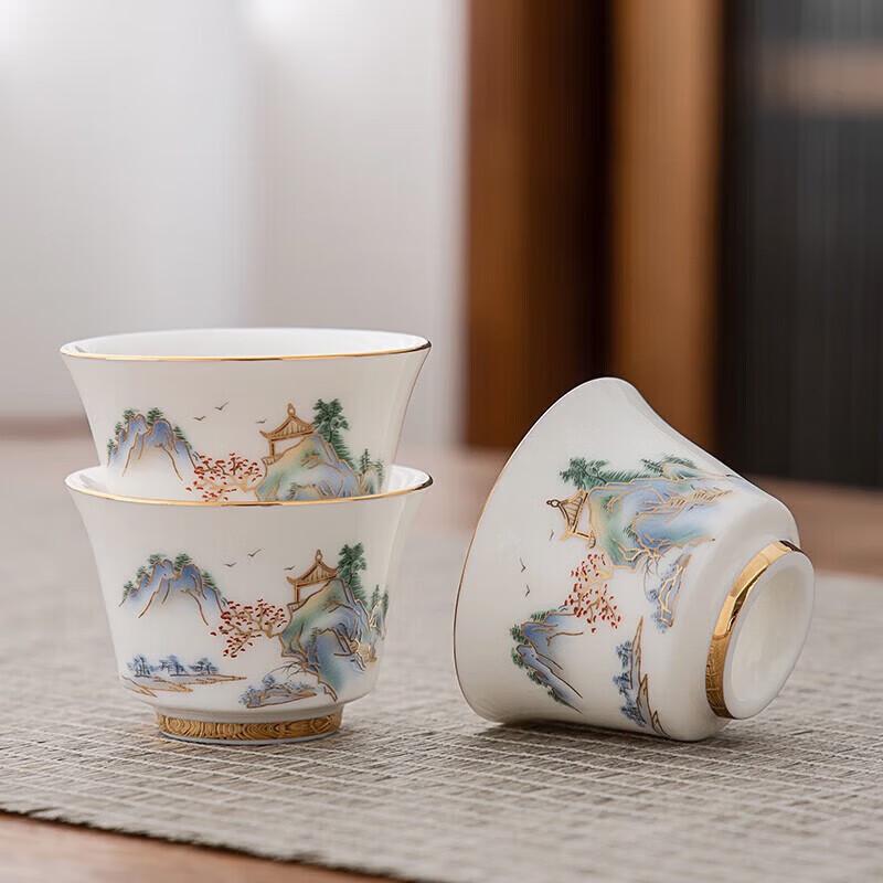 Gold-Inlaid Jade Mountain Zisha Tea Set