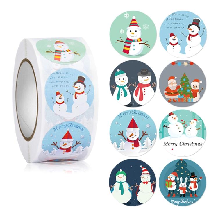 500x/Set Christmas Label Stickers DIY Santa Snowman Elk Adhesive Sealing Sticker