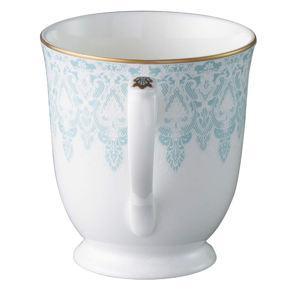 NARUMI Aurora Mug, 290cc, Blue, Lace Pattern, Cute and Stylish, Mother's Day Gift, Microwave Safe, Gift Boxed, 52285-2635