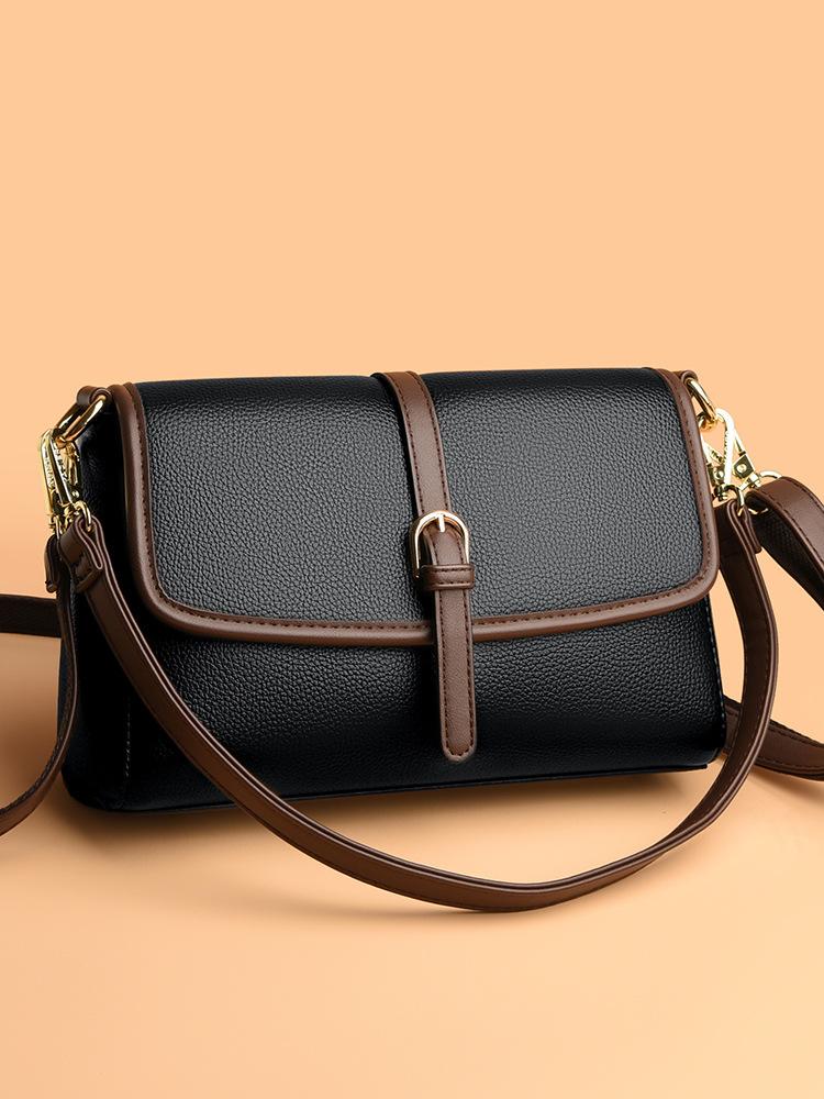 

Женская сумка из кожи высокого класса, модная сумка-мессенджер на одно плечо, сумка для головы, маленькая квадратная чёрный