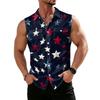 Men's Workwear Lapel Button-Down Vest Shirt - Lightweight Sleeveless Top