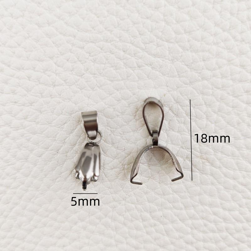 Stainless Steel Melon Seed Clasp with Hanging Fork for DIY Jewelry & Jade Pendant Accessories