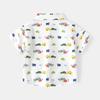 Boys' Car Printed Shirt Pure Cotton Summer Baby Boy Short Sleeve Shirt Children Dinosaur Half Sleeve Tops Seaside Vacation