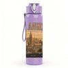 1PC Los Angeles City Print 750ml Color Plastic Sports Water Bottle Leakproof Flip Straw Lid Suitable for Sports Office Home Use