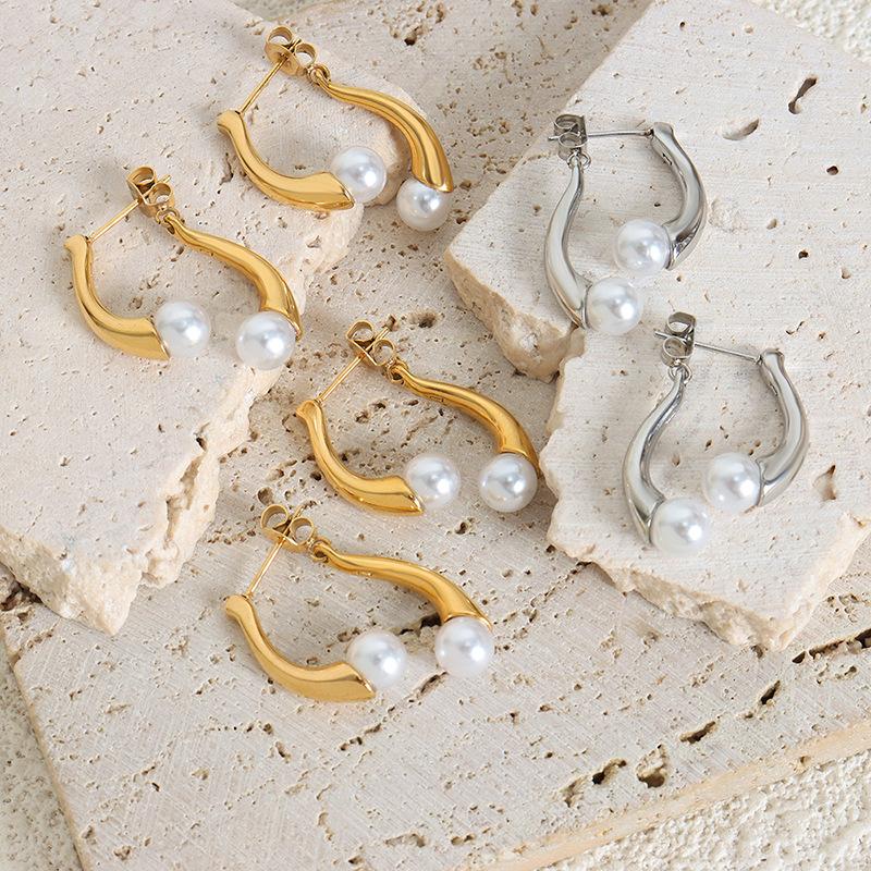 New Temperament High Gloss Imitation Pearl Earrings Korea  Jewelry Accessories Party Exquisite For Women's Earrings