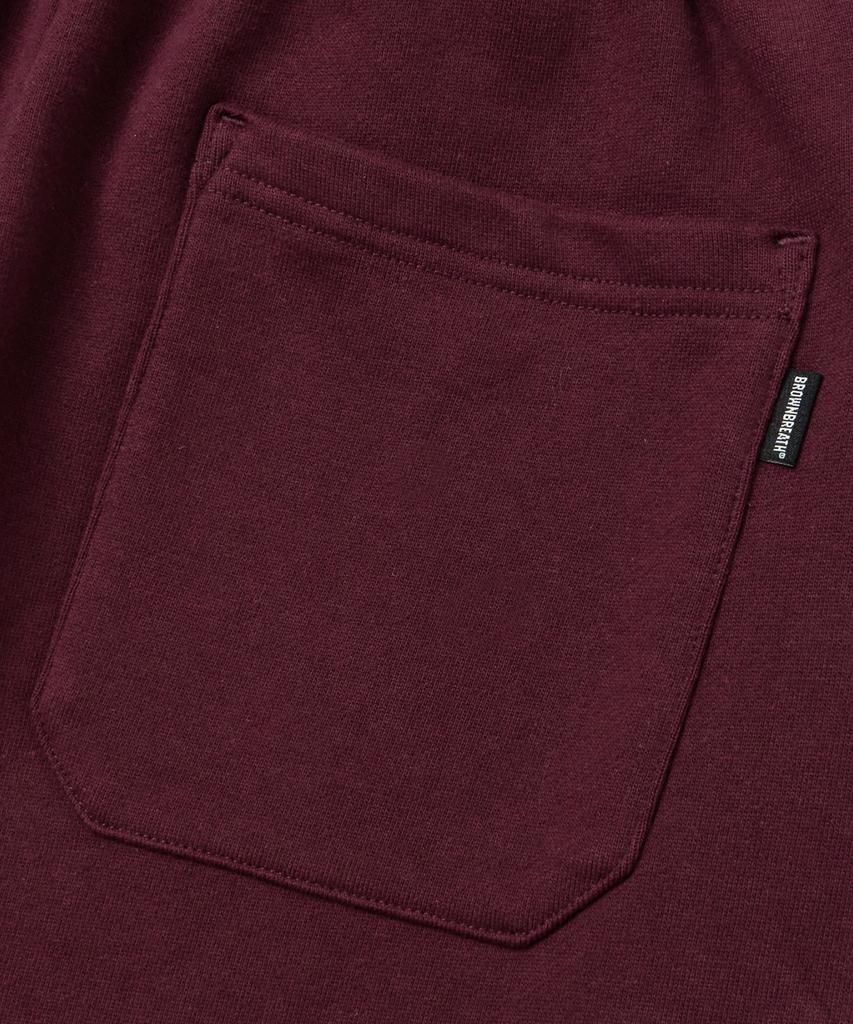 BROWNBREATH W Side Block Sweat Pants - Burgundy