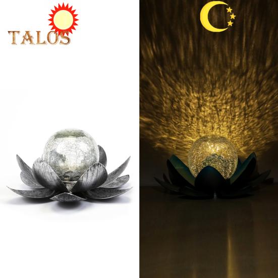 Luce solare a forma di loto, accensione/spegnimento automatico, IP55, impermeabile, design wireless, lampada solare da giardino, prato, patio, decorazione per esterni