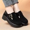 2025 autumn thick-soled heightening buckle loafers women's new British small leather shoes one-pedal single shoes soft-soled women's shoes