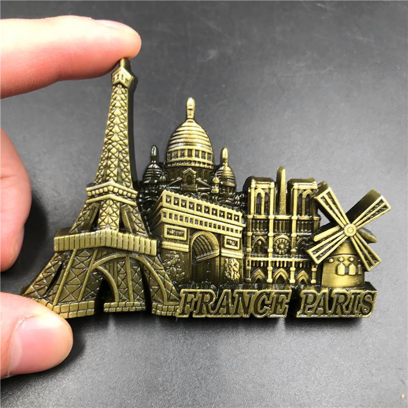 3D Metal Fridge Magnet: USA, England, Italy, Madrid, Dubai, Belgium, India, Israel - High-End Commemorative Collection