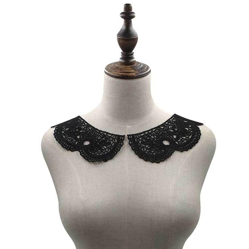 

White Black Neckline Fake Collar Embroidery Lace Fabric False Collars Diy Applique Collar Blouse Collar Stand Detachable Collar