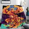 1Pc Phoenix Print Flannel Blanket, High Quality Comfortable for All Seasons, Home Decor, Warmth and Comfort, Perfect for Gifts