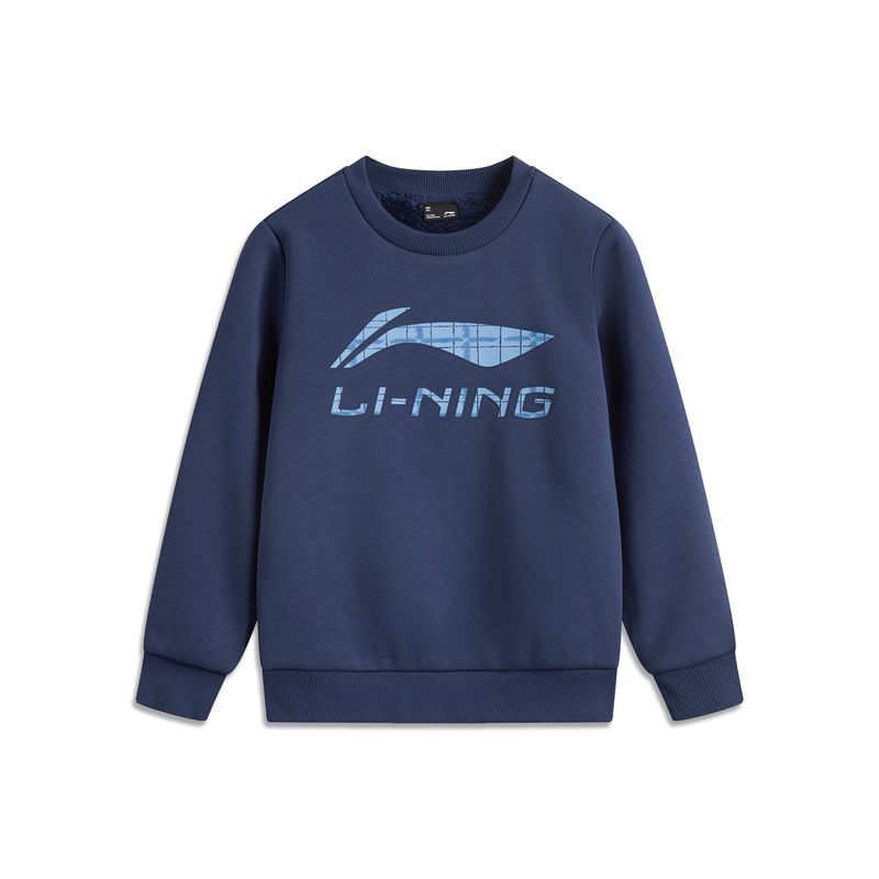

Детский утолщенный женский свитер из кораллового флиса Li Ning на осень и зиму Deep Ship Blue (Fleece-lined) 130cm