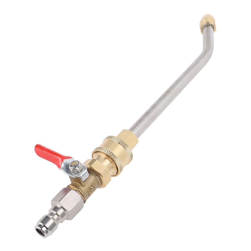 Curved Pressure Washer Extension Wand with Ball Valve 1 4 Inch Connector Power Washer Gutter Cleaner Attachment Rod