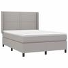 3131345 vidaXL Lit à sommier tapissier avec matelas Gris clair 140x190cm Tissu