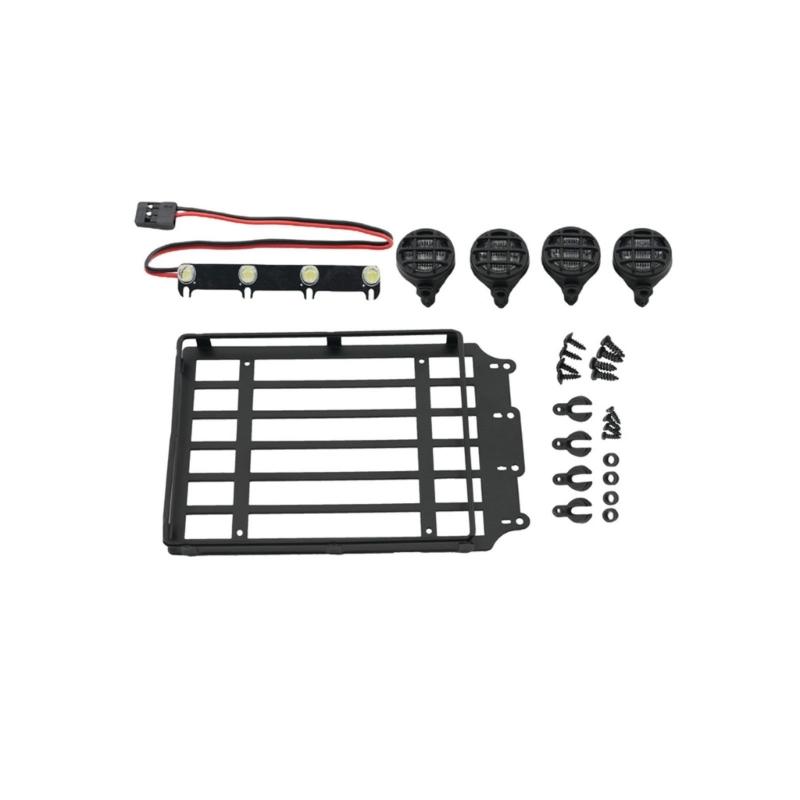 Metal Luggage Carriers Luggage Rack and Ladder Remote Control Car Decoration for 1/18 Offroad Car Model Vehicle Part Kits