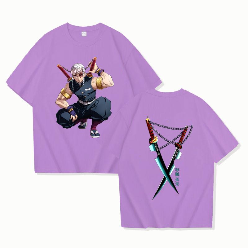 Hot Anime Uzui Tengen Graphic Short Sleeve T-shirts for Women Men Shirts Loose T-shirt Casual Summer T-shirts Plus Size Tops