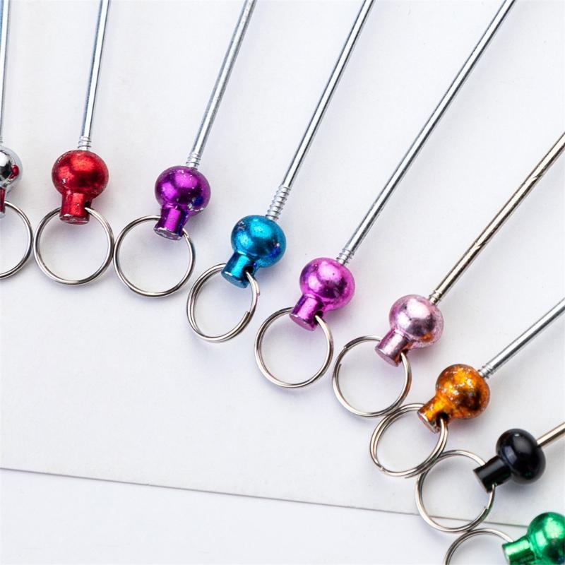 Beadable Keychains Bars Blank Beadable Keychains Bars Metal Keychains Multifunctional Key Fob Blank for Jewelry Making