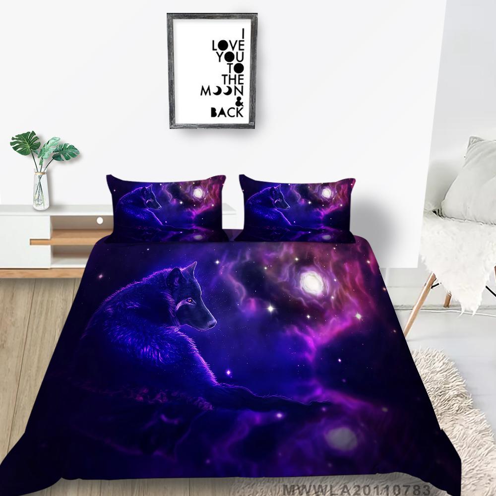 Duvet Cover Set with Pillowcase Wolf Painting Luxury Home Bed Clothes Unique Design Cool Bedding Cover Suit Fashionable