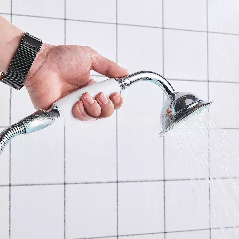 Rose Gold Stainless Steel European-Style Handheld Shower Head with Antique Black Finish