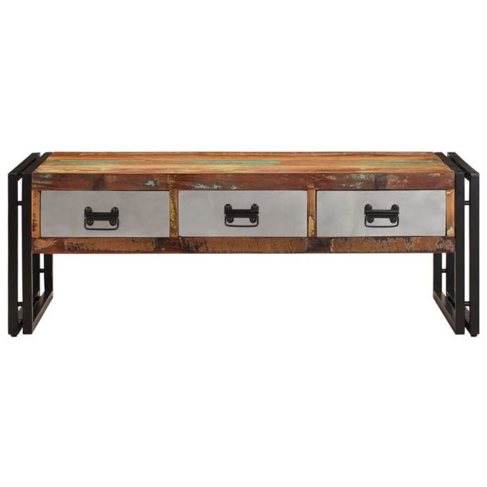 VidaXL Table basse avec 3 tiroirs Bois de récupération 100x50x35 cm