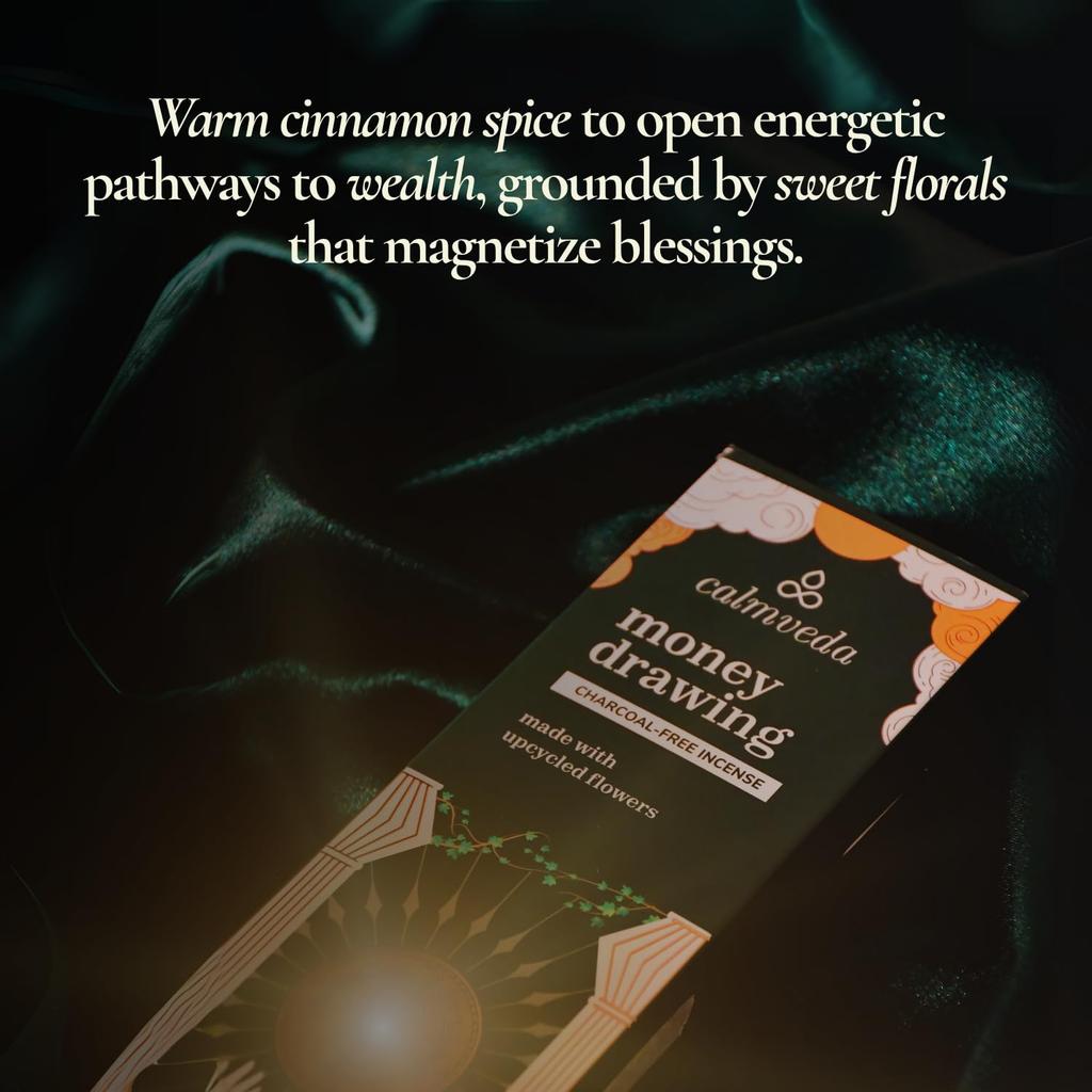 CALMVEDA Attract Money Incense Sticks - for Manifestating Abundance 80+ Sticks