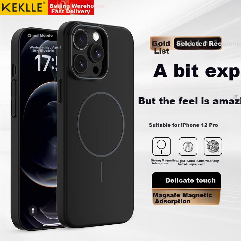 KEKLLE IPhone 12 Pro Case, Apple 12 Pro Protective Cover with Magnetic Wireless Charging, Frosted Anti-Drop Design, Midnight Black