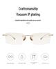 Pure Titanium Men's Square Rimless Myopia Glasses with Vacuum IP Electroplating