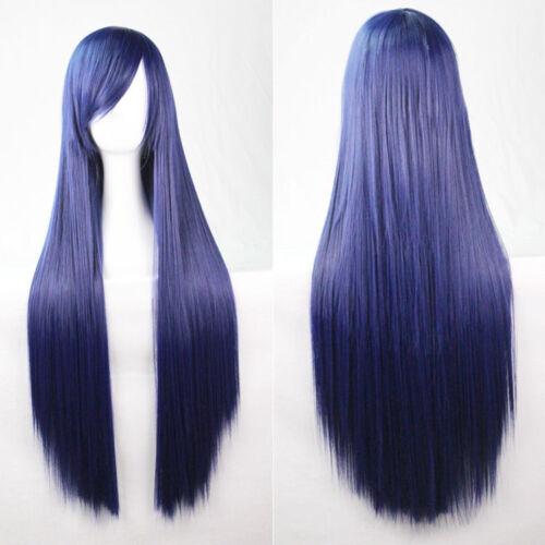 Women 80cm Long Straight Wigs Fashion Cosplay Costume Anime Hair Party Full Wigs