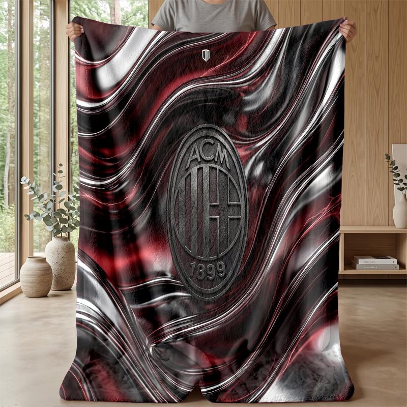 AC Milan Theme blanket Soft Flannel Blanket Plush Throw Blanket Cozy Sofa Bed Blanket for Home Decor