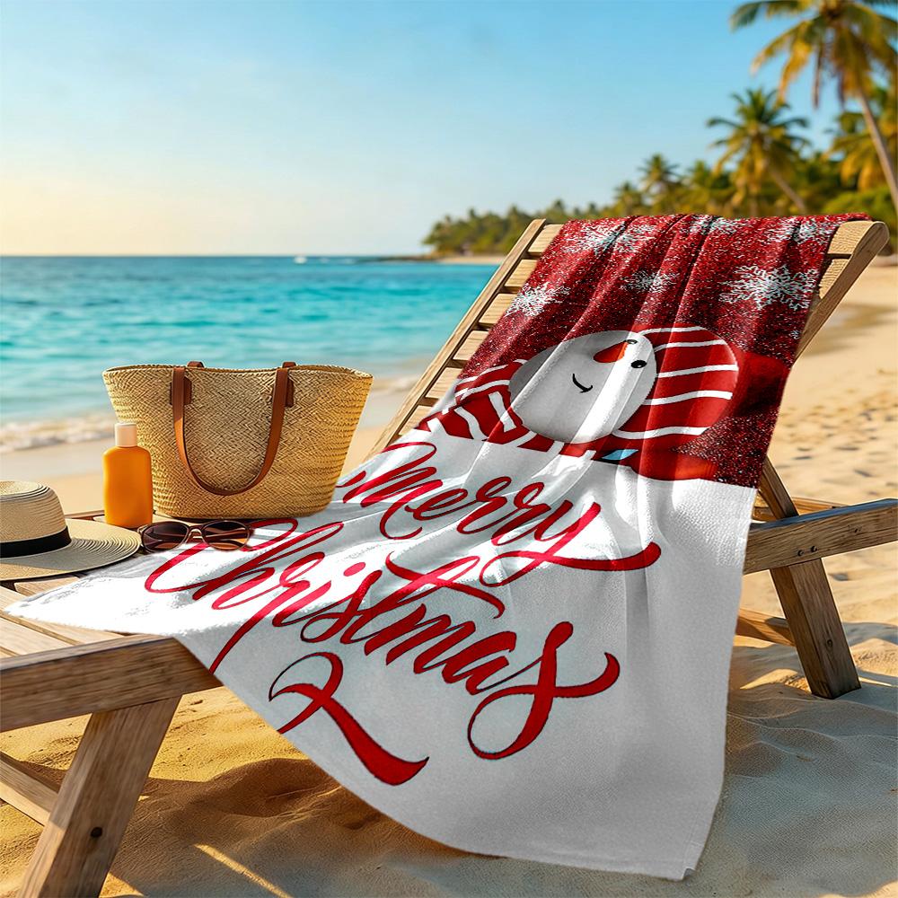 Christmas Beach Towel Super Soft Microfiber Quickdry Fabric Comfortable Lightweight