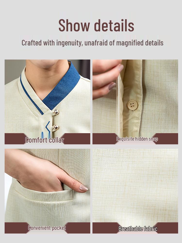 Summer Hotel Room Cleaning Uniform - Short Sleeve Work Clothes for Cleaners