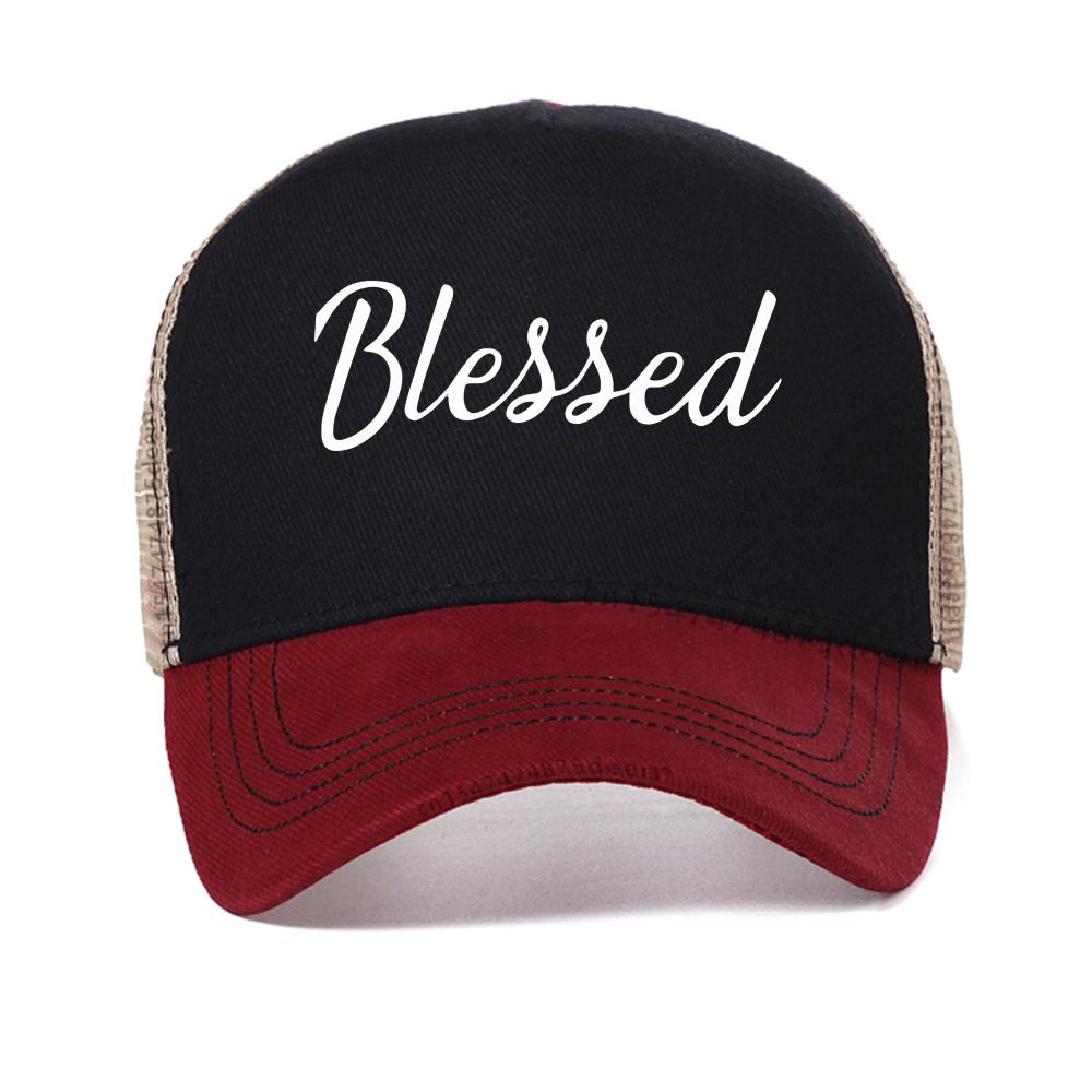 BLESSED čepice Unisex Síťované Baseballové Čepice Letní Venkovní Nastavitelné Ležérní Čepice Hip Hop Čepice Sluneční Čepice Módní Snapback Čepice