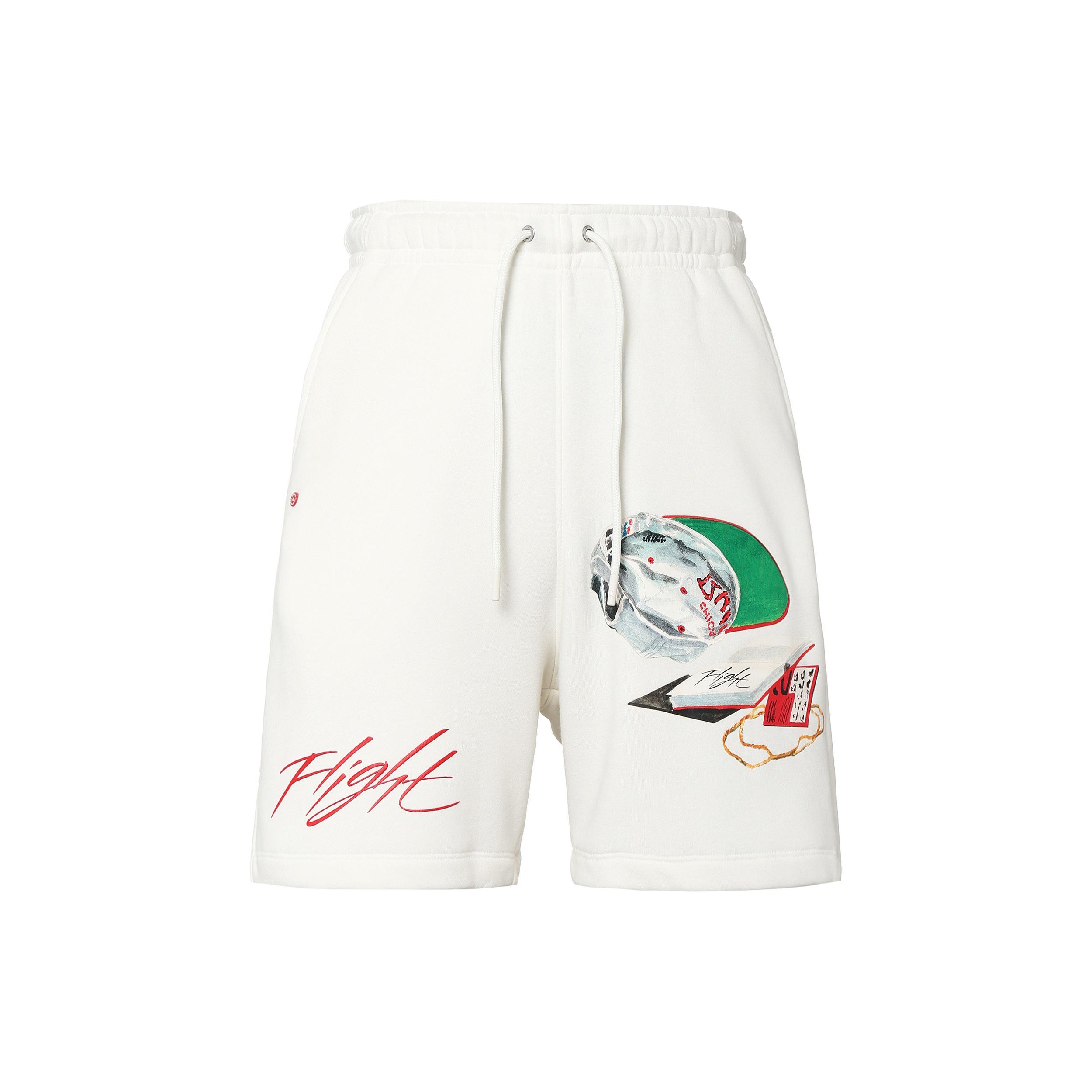 Men s Air Jordan Fit Funny Pattern Printing Drawstring Lacing Straight Shorts White DQ7543-133 S
