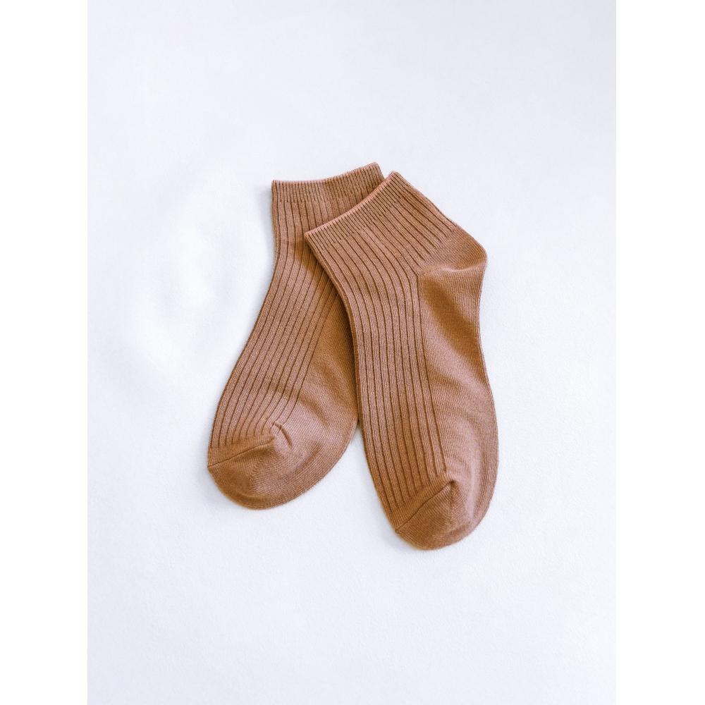 DaiSo Γυναικείες Παστέλ Μέχρι Μέση Κνήμης Κάλτσες Καφέ