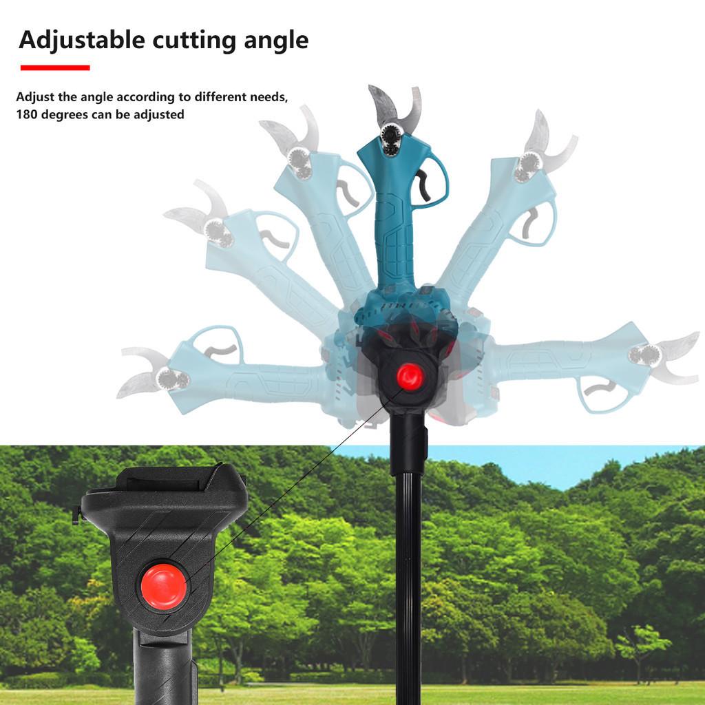 2.3M Extension Pole Brushless Cordless Electric Scissor Portable Pruning Shears Efficient Fruit Tree Bonsai Pruning Branche Cutter Blue