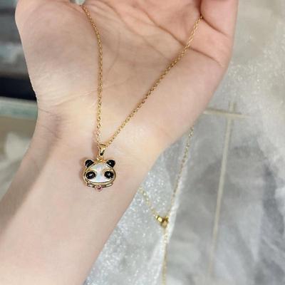 Red Panda Titanium Steel Necklace for Women Versatile High End Elegant Fashionable Internet Famous Collar Chain Jewelry