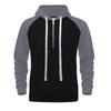 Herren Kapuzenpullover, Kontrastfarbiger Sweatshirt, Sportlicher Halb-Reißverschluss Freizeitjacke