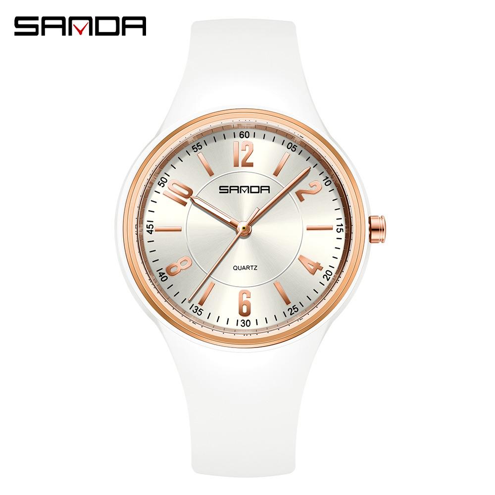 Sanda Men's Silent Quartz Watch: Lightweight, Waterproof, Silicone, Casual, Thin Design, Perfect for Students