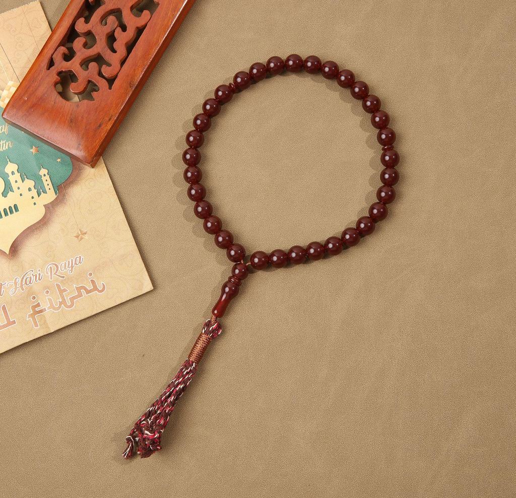 Muslim Rosary Imitation Coral Tasbih Bracelet with 33 Beads