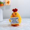 Funny Crochet Positive Energy Chick Doll with Card Home Room Decoration Handmade Knitted Chick Dolls Ornament Christmas Gifts