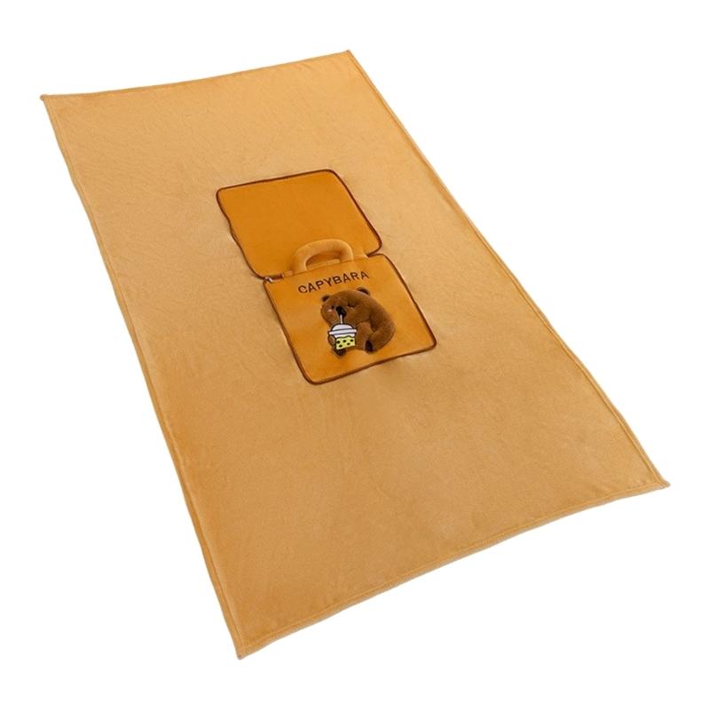 

2 in 1 Capybaras Cushions Blanket Foldable Portable Pillow Car Quilts Office Lunch Break Sofa Air Conditioning Blanket