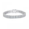 Stainless Steel Tennis Bracelet With Full Zirconia Crystals Minimalist Geometric Design Unisex Fashion Jewelry
