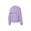 Li Ning Plain Color Small Logo Label Pullover Round Neck Long Sleeve Sweatshirt Women sweatshirt Purple AWDS942-3