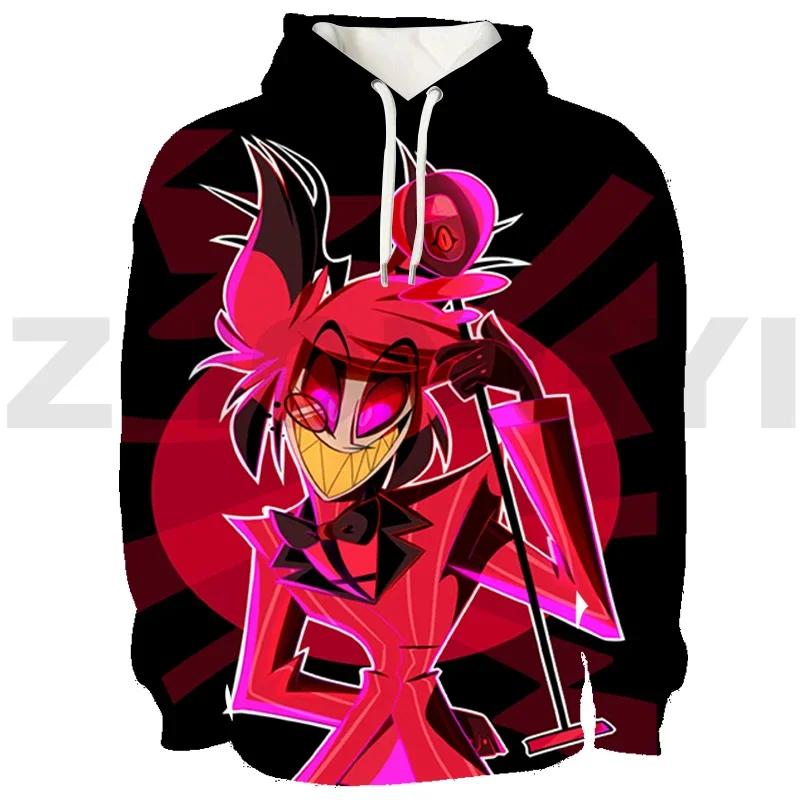 Harajuku Hazbin Streetwear 3D Print Hotel Men Clothing Hip-Hop High Street Sweatshirts Female Anime Hoodie Cosplay Costume Hoody