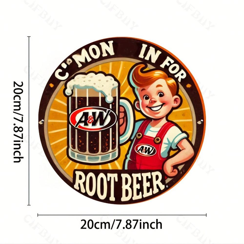 Vintage A&W Root Beer Metal Sign Wall Art Aluminum Decor Gift Bar Cafe Home Office