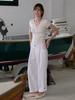 Elssibeui Tencel V-Neck Button Knit_Ivory