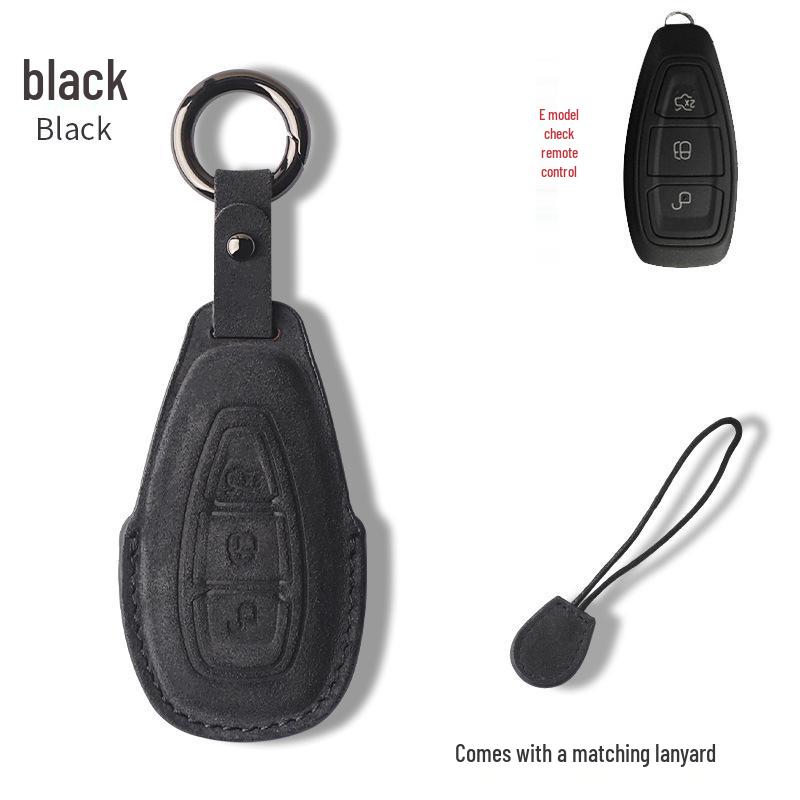 Genuine Leather Key Case for 2017-18 Ford Explorer/Mustang with Suede Buckle