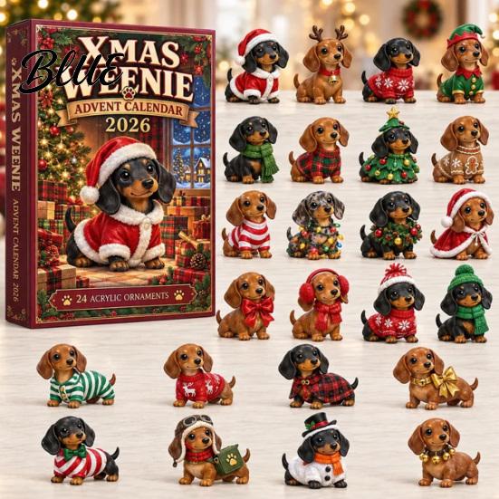 Pensierini per il Calendario dell'Avvento 24 Giorni Set Ornamenti Animali Bambini 2026 Acrilico 2D con Natale