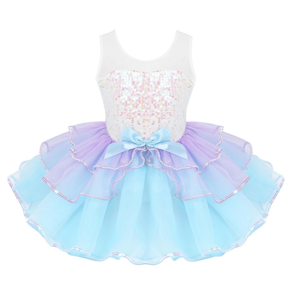 Kinderen Meisjes Pailletten Mouwloos Ballet Dans Jurk Tutu Rok Leotard Ballerina Danskleding Kostuums