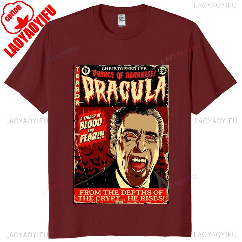 Vintage Dracula Horror Graphic Tshirt Bram Stoker Novel Print Unisex Gothic Streetwear Classic Tee